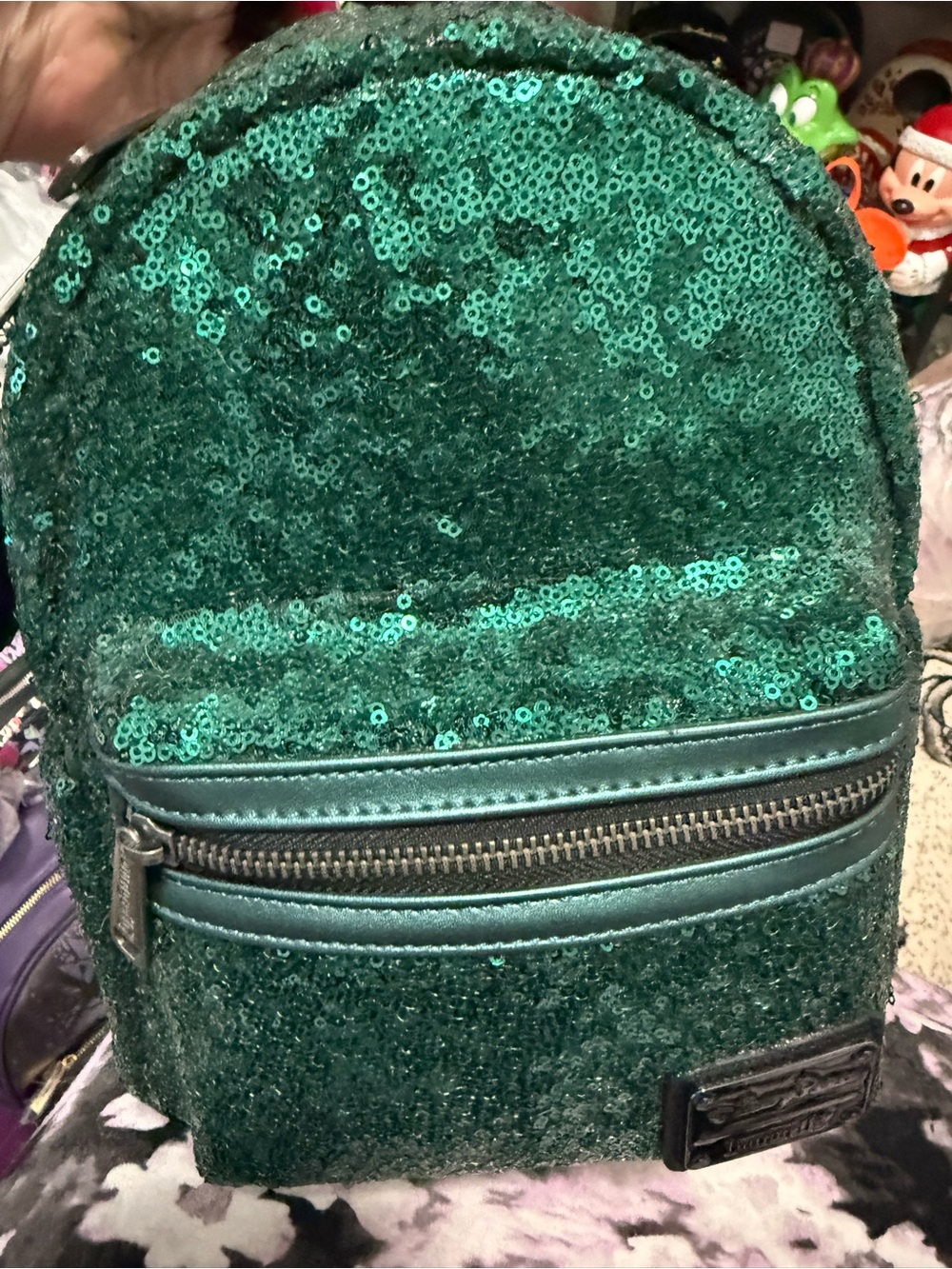 Green Sequin Mini Backpack - Sparkling Women's Bag (Marvel)